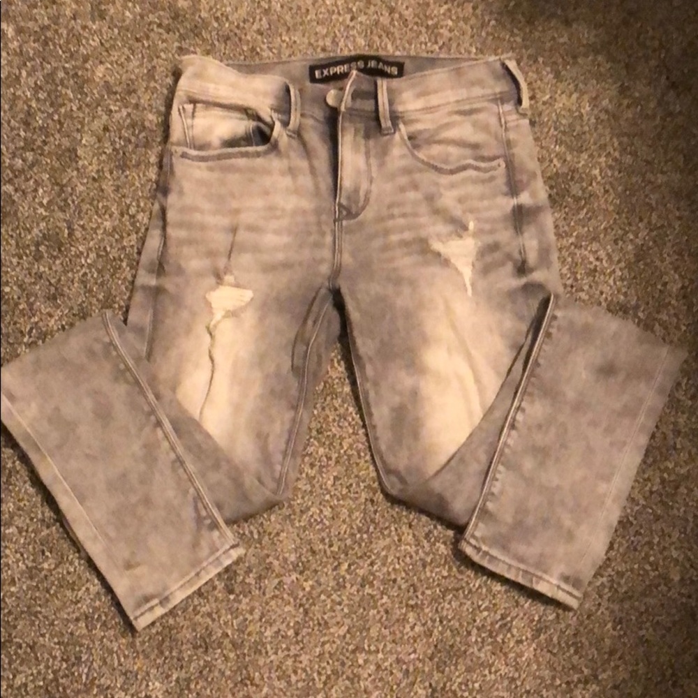 Express light grey ripped jeans